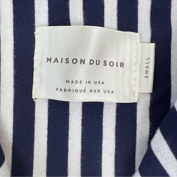 Maison Du Soir Monaco Pajama Set: Navy Stripe - Picture 10 of 14